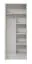 Drehtürenschrank / Kleiderschrank Sidonia 03, Farbe: Eiche Weiß - 200 x 82 x 53 cm (H x B x T)