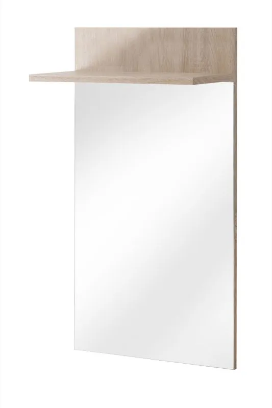 Garderobenspiegel mit Ablage Bratteli 12, Farbe: Eiche Sonoma - Abmessungen: 107 x 60 x 28 cm (H x B x T)
