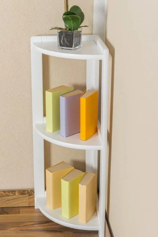 Bücherregal - 40 cm breit, Kiefer Holz-Massiv, Farbe: Weiß Abbildung