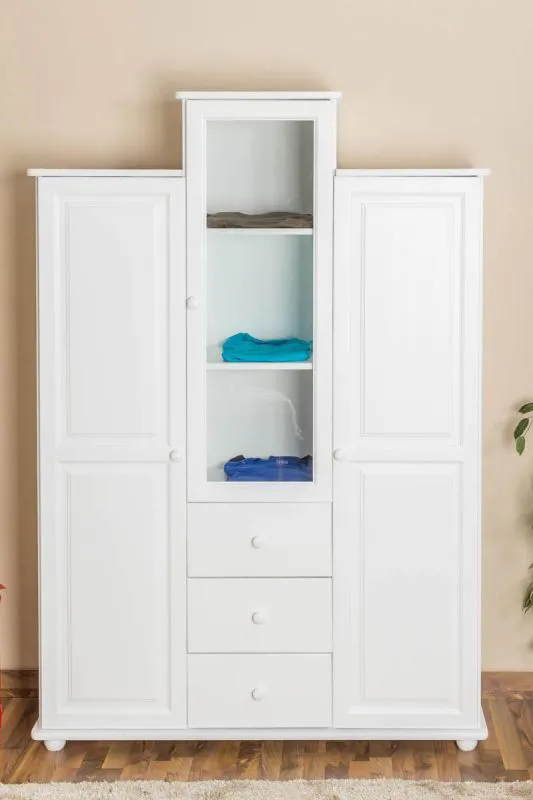 Kleiderschrank Weiß 195x135x44 cm Abbildung
