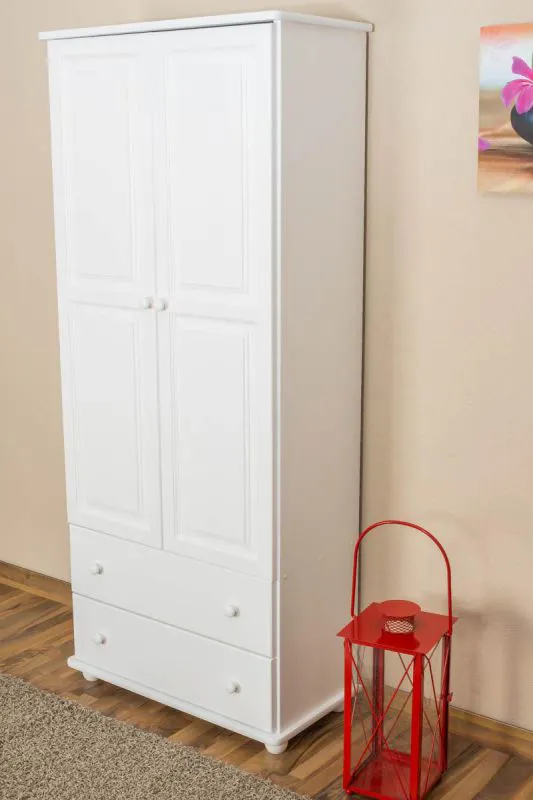 Wohnzimmerschrank Kiefer massiv Vollholz weiß - Abmessung 195 x 84 x 42 cm Abbildung