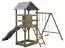 Spielturm S18B inkl. Wellenrutsche, Doppelschaukel-Anbau, Sandkasten und Holzleiter - Abmessungen: 311 x 369 cm (B x T)