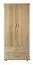 Vollholz-Kleiderschrank, Farbe: Natur 195x80x59 cm Abbildung