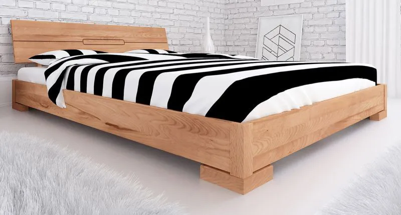 Buche-Bett massiv | 180 x 200 cm | Kernbuche | Geölt | Natur Abbildung