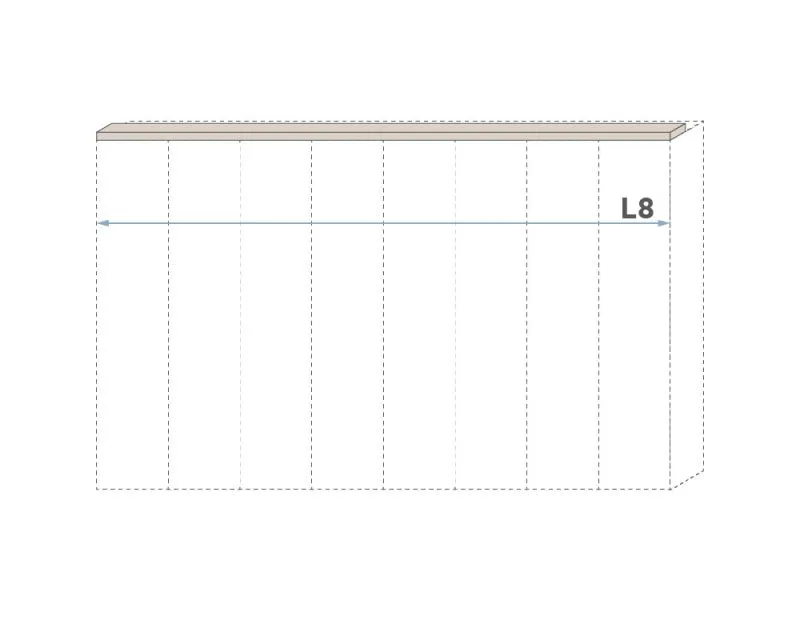 Oberer LED-Rahmen für Drehtürenschrank / Kleiderschrank Neiafu und Anbaumodule, Farbe: Kaschmir, 2er Set, Breite: 181 cm