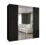 Kleiderschrank mit zwei Kleiderstangen Korab 84, Farbe: Schwarz, Soft-Close-Funktion, Griffe: Kaschmir, 2 Meter breit, zwei Fächer, Drehtürenschrank