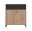 Kommode | 2 Drehtüren | Farbe: Eiche Artisan / Schwarz | 1 Schublade | attraktives Design | Maße: 80 x 40 x 90 cm | ABS-Kanten