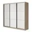 Schiebetürenschrank / Kleiderschrank | 11 Fächer | Eiche Premium / Weiß | 1 Kleiderstange | 1 Spiegeltür | 240 x 49 x 215 cm | 9 Einlegeböden