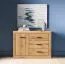 Kommode / Sideboard Athens 05 | 3 Schubladen | Maße: 116 x 40 x 85 cm | Farbe: Eiche Evoke | 1 Tür | Soft-Close | leiser Türschließmechanismus