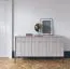 Wohnzimmer Komplett - Set P Worthing, 5-teilig, Farbe: Grau / Schwarz / Gold