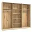 Modernes Schlafzimmer Komplett - Set B Crina, 6-teilig, ein Kleiderschrank, ein Doppelbett, zwei Nachtkommoden, eine Kommode und ein Spiegel, ABS-Kantenschutz