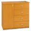 Kommode Kebumen 27, Farbe: Erle - Abmessungen: 100 x 102 x 51 cm (H x B x T)