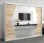 250 cm breiter Kleiderschrank mit 3 Türen | 10 Fächer | Farbe: Sonoma Eiche / Weiß Abbildung