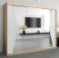 250 cm breiter Kleiderschrank mit 10 Fächern und 3 Türen | Farbe: Sonoma Eiche / Weiß Abbildung