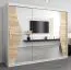 250 cm breiter Kleiderschrank mit 10 Fächern und 3 Türen | Farbe: Sonoma Eiche / Weiß Abbildung