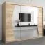 250 cm breiter Kleiderschrank mit 3 Türen | 10 Fächer | Farbe: Sonoma Eiche Abbildung