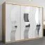 250 cm breiter Kleiderschrank mit 10 Fächern und 3 Türen | Farbe: Sonoma Eiche / Weiß Abbildung
