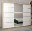 Großer 250 cm breiter Kleiderschrank mit 10 Fächern und 3 Türen | Farbe: Sonoma Eiche / Weiß Abbildung