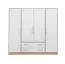 Schlafzimmer - Kleiderschrank, Farbe: Weiß / Eiche - Abmessungen: 190 x 200 x 56 cm (H x B x T) Abbildung