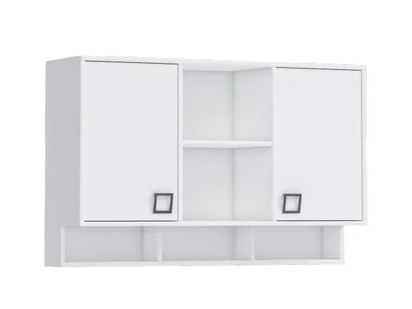 Schrank Hängeschrank Wandschrank Kinderzimmer Weiß 82x128x37 cm Abbildung