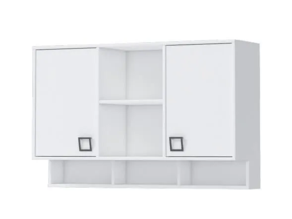 Schrank Hängeschrank Wandschrank Jugendzimmer Weiß 82x128x37 cm Abbildung