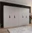 Drehtürenschrank / Kleiderschrank | Farbe: Kaschmir | 3 Meter breit | 6-Türig | Griffe: Schwarz | 4 Fächer | Maße: 300 x 52 x 202 cm | 4 Kleiderstangen