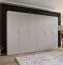 Drehtürenschrank / Kleiderschrank | Farbe: Kaschmir | 3 Meter breit | 6-Türig | Griffe: Gold | 4 Fächer | Maße: 300 x 52 x 202 cm | 4 Kleiderstangen