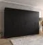 Drehtürenschrank | 6 Türen | Farbe: Schwarz | 3 Kleiderstangen | Griffe: Schwarz | 3 Fächer | Maße: 300 x 52 x 202 cm | Soft-Close-Funktion