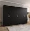 Drehtürenschrank | 6 Türen | Farbe: Schwarz | 3 Kleiderstangen | Griffe: Kaschmir | 3 Fächer | Maße: 300 x 52 x 202 cm | Soft-Close-Funktion