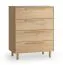 Kommode | 4 geräumige Schubladen | Farbe: Eiche | Griffe & Beine: Eichenholz | 83 x 46 x 105 cm | Soft-Close Funktion | ergonomischen Griffe | natürliches Design