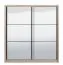 Spiegelschiebetürenschrank / Kleiderschrank mit einer Kleiderstange Panevo 04, Farbe: Eiche Grau, sechs Fächer, einfaches und modernes Design, Maße: 215,5 x 213 x 60 cm