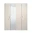 Kleiderschrank | 1 Spiegeltür | Farbe: Kaschmir | 4-türig | Drehtürenschrank | 2 Kleiderstangen | Maße: 179,5 x 56 x 210,5 cm | Griffe: Schwarz | 2 Fächer