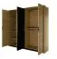 Schlichter Kleiderschrank mit zwei Spiegeltüren Damous 01, Farbe: Eiche Scandi / Schwarz - Abmessungen: 210 x 223 x 60 cm (H x B x T)