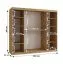 Kleiderschrank | Farbe: Eiche Artisan | 10 Fächer | 200 x 62 x 200 cm | 2 Kleiderstangen | dekorative Spiegeltür | Schiebetürenschrank | hochwertig Verarbeitet
