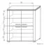 Kommode Kainanto 07, Farbe: Eiche / Grau - Abmessungen: 112 x 96 x 41 cm (H x B x T)