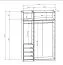Offener Kleiderschrank | 4 Innenschubladen | Farbe: Eiche Puccini | 2 Fächer | 2 Kleiderstangen | Maße: 154 x 55 x 234 cm | Universelles Design | für Ankleidezimmer