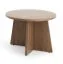 Kleiner Couchtisch | 58 x 58 x 40 cm | runder Tisch | Beistelltisch | Farbe Nuss | ABS-Kanten | Belladere 08