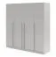Kleiderschrank | Drehtürenschrank | 4-türig | 200 x 61 x 210 cm | Farbe: Platingrau | 3 Kleiderstangen | 7 Fächer | ABS-Kanten | Edegem 01
