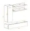 Wohnwand hängend Hompland 76, Farbe: Schwarz - Abmessungen: 170 x 160 x 40 cm (H x B x T), mit Push-to-open Funktion