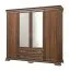 Schlafzimmer - Kleiderschrank mit Spiegel, Farbe: Dunkelbraun - 211 x 208 x 62 cm (H x B x T) Abbildung