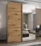 Kleiderschrank / Schiebetürenschrank | Farbe: Eiche Artisan | Soft-Close | 2 Schiebetüren | 2 Kleiderstangen | Spiegel | 245,5 x 190 x 64 cm | 11 Fächer