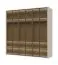 Kleiderschrank mit fünf Glastüren Neiafu 72, inkl. LED-Rahmen und Innenbeleuchtung, Maße: 224 x 227 x 56 cm, Soft-Close-Funktion, drei Kleiderstangen