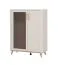 Vitrine | klein | Farbe: Kaschmir | 1 Glastür | Maße: 90 x 40 x 116,5 cm | 1 Drehtür | ABS-Kanten | getöntes Glas | 6 Fächer | für Wohnzimmer