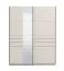 Schiebetürenschrank | Farbe: Kaschmir | 1 Spiegeltür | Maße: 145,5 x 60 x 217,5 cm | 2 Kleiderstangen | 2 Fächer | Kleiderschrank | ABS-Kanten