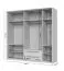 Drehtürenschrank mit fünf Türen Neiafu 73, LED-Rahmen, zwei Schubladen, verstellbare Füße, Maße: 226 x 232 x 60 cm, Soft-Close-Funktion, drei Kleiderstangen