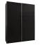 Kleiderschrank / Schiebetürenschrank | 2 Kleiderstangen | 2 Schiebetüren | 245,5 x 200 x 64 cm | 10 Einlegeböden | 11 Fächer | Farbe: Schwarz | Soft-Close