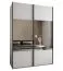 Kleiderschrank / Schiebetürenschrank | 245,5 x 180 x 64 cm | Soft-Close-Funktion | Spiegel | 2 Kleiderstangen | Farbe: Weiß | 2 Schiebetüren | 11 Fächer