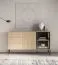 Sideboard | Farbe: Eiche Lindberg | inkl. LED-Beleuchtung | 3 Schubladen | Push-to-open Funktion | 160 x 40 x 86 cm | 4 Fächer | Kommode | 1 Glastür mit Aluminiumrahmen