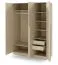 Drehtürenschrank | 3-türiger Kleiderschrank | Farbe: Eiche Cremona | 1 Kleiderstange | 150 x 61 x 210 cm | 6 Einlegeböden | ABS-Kanten | Edegem 02