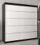200 cm breiter Kleiderschrank mit 10 Fächern und 2 Türen | Farbe: Weiß / Schwarz Abbildung